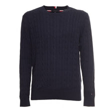 Maglione Uomo Tommy Hilfiger Girocollo Blu Navy in Cotone