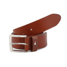 Tommy Hilfiger Cintura Uomo in Pelle Marrone Dark Tan