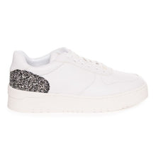 Sneakers Twinset Milano bianche con dettaglio glitter nero