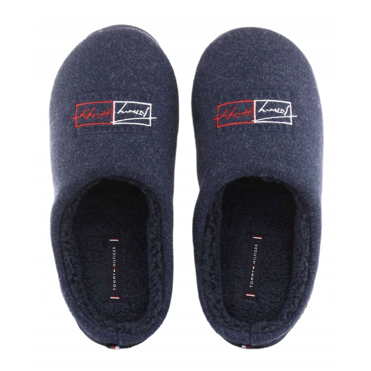 Pantofole Uomo Tommy Hilfiger Logo Blu Navy - In Lana e Poliestere