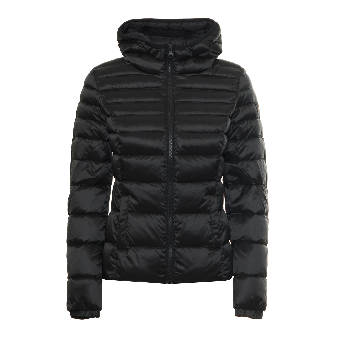 Piumino Refrigiwear nero con cappuccio – Vera piuma