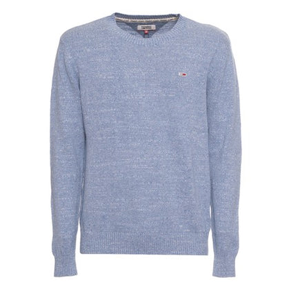 Tommy Jeans Maglione Uomo Blu Mélange Girocollo Cotone