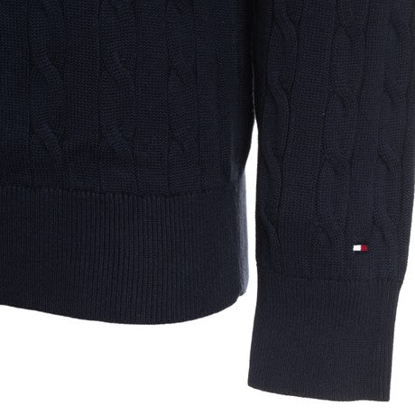 Maglione Uomo Tommy Hilfiger Girocollo Blu Navy in Cotone