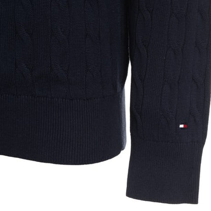 Maglione Uomo Tommy Hilfiger Girocollo Blu Navy in Cotone
