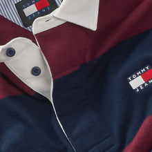 Tommy Jeans Polo Uomo a Righe con Colletto bianco a Contrasto