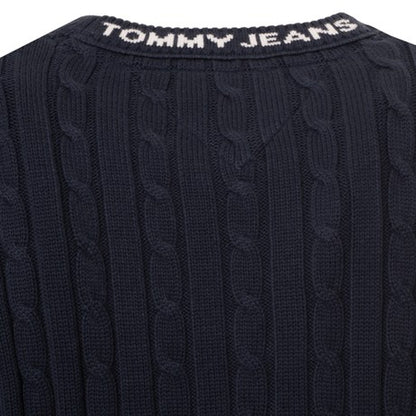 Tommy Hilfiger Maglione Uomo Blu Navy Girocollo Cotone Cable Knit