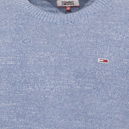 Tommy Jeans Maglione Uomo Blu Mélange Girocollo Cotone