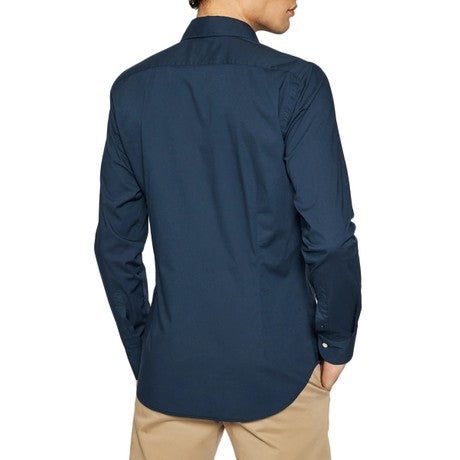 Camicia Uomo La Martina Originale Slim Fit Manica Lunga Blu Navy