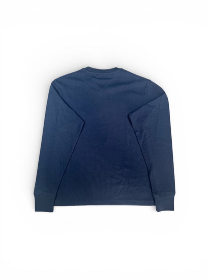 Maglia Tommy Jeans uomo blu manica lunga logo frontale